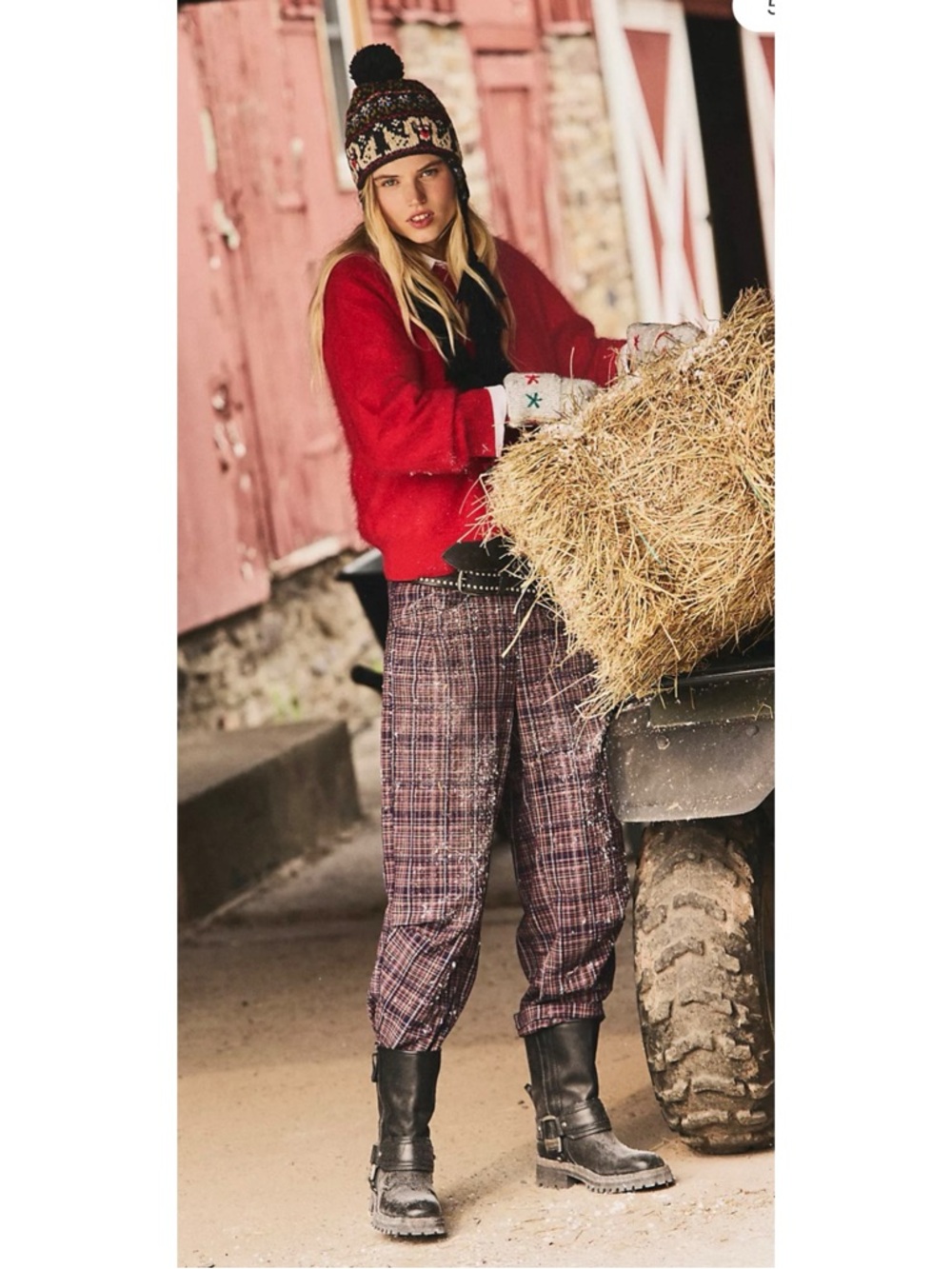 #808 Free People Nice Choice Pull-On Trousers in Navy Combo Small - Picture 4 of 13